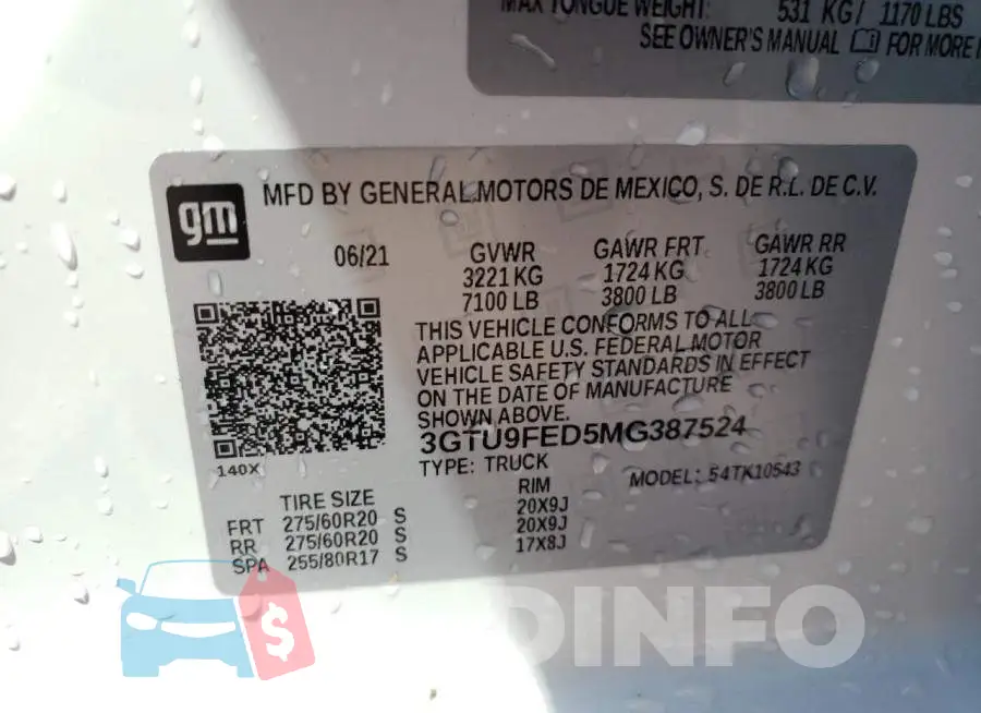 3GTU9FED5MG387524 Photo# 12