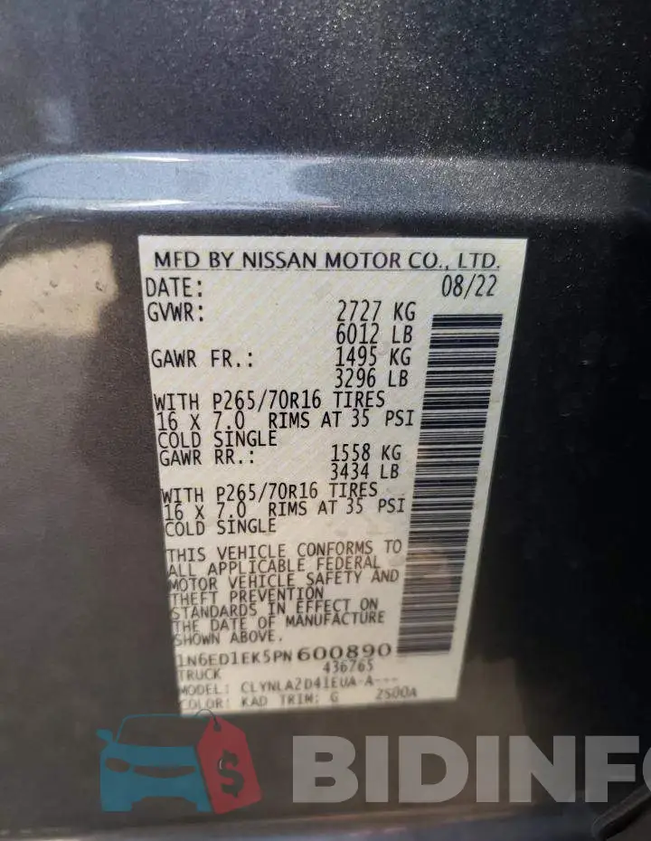 1N6ED1EK5PN600890 Photo# 12