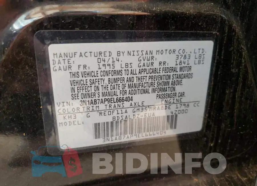 3N1AB7AP9EL666404 Photo# 12