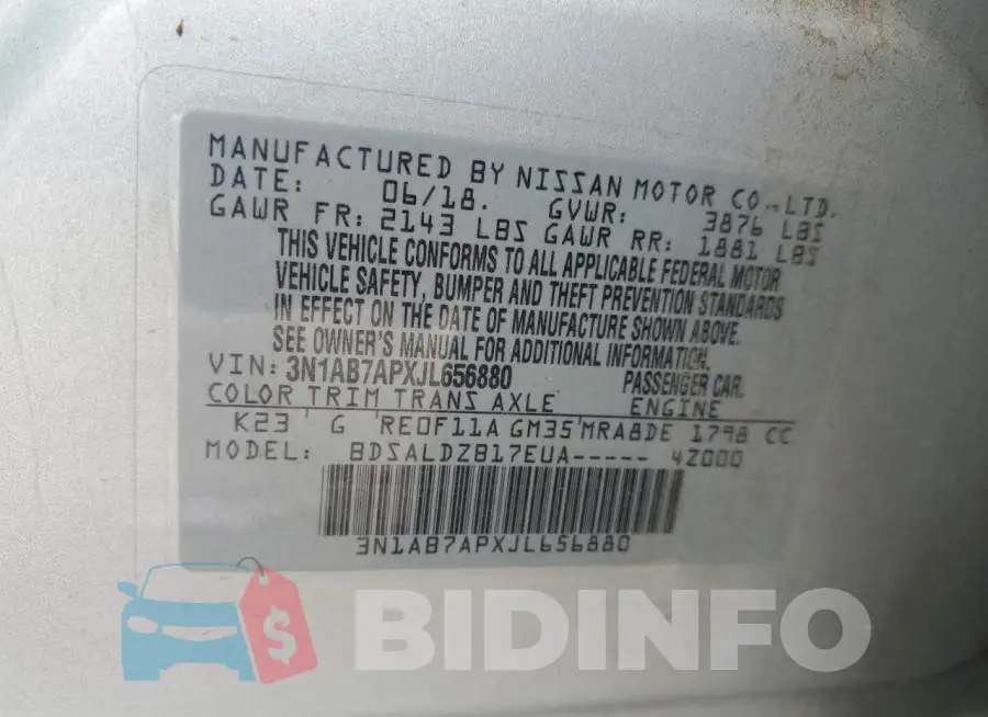3N1AB7APXJL656880 Photo# 12