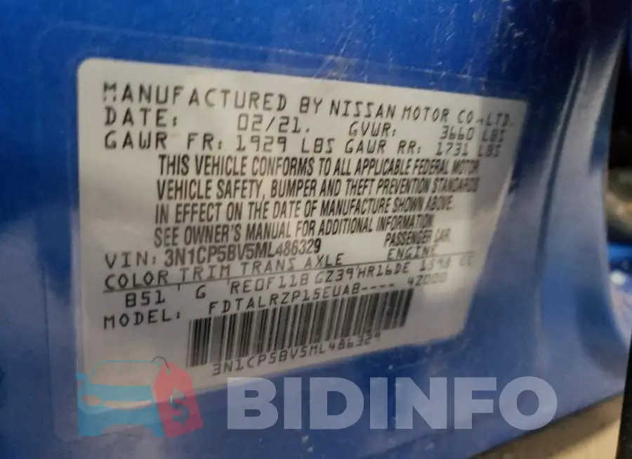 3N1CP5BV5ML486329 Photo# 12