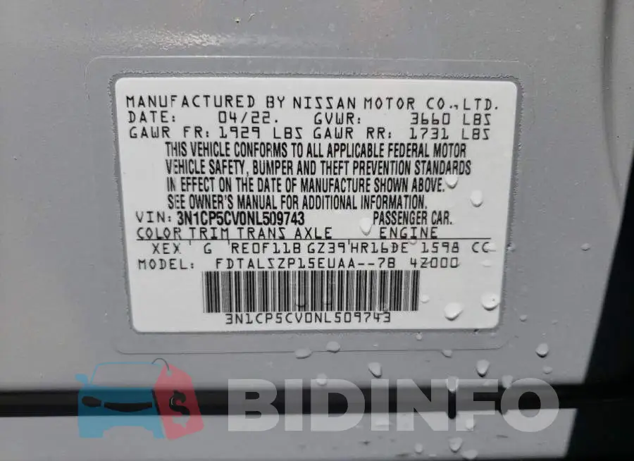 3N1CP5CV0NL509743 Photo# 14