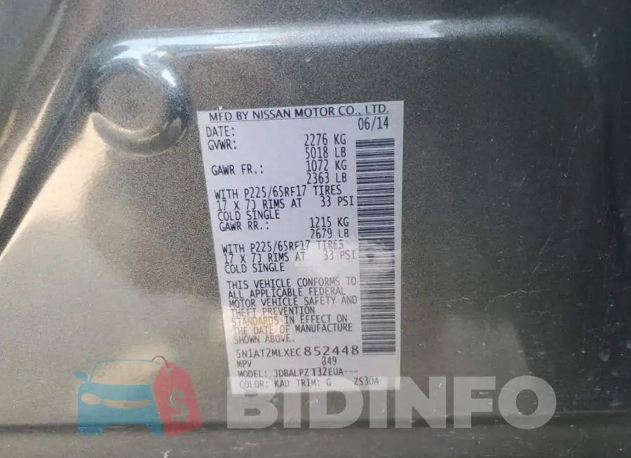 5N1AT2MLXEC852448 Photo# 12