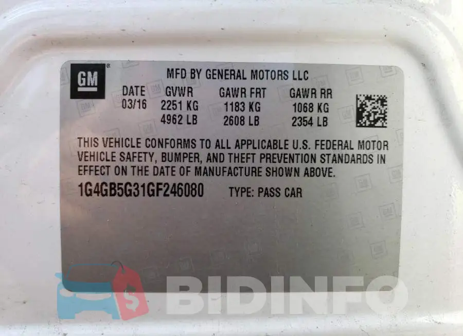 1G4GB5G31GF246080 Photo# 13