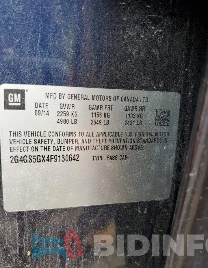 2G4GS5GX4F9130642 Photo# 12