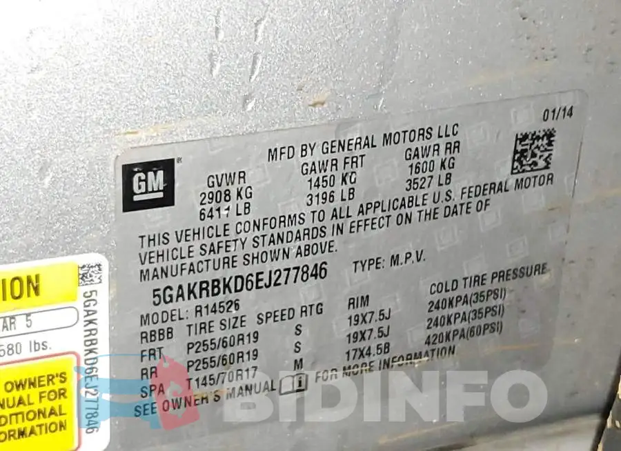 5GAKRBKD6EJ277846 Photo# 14