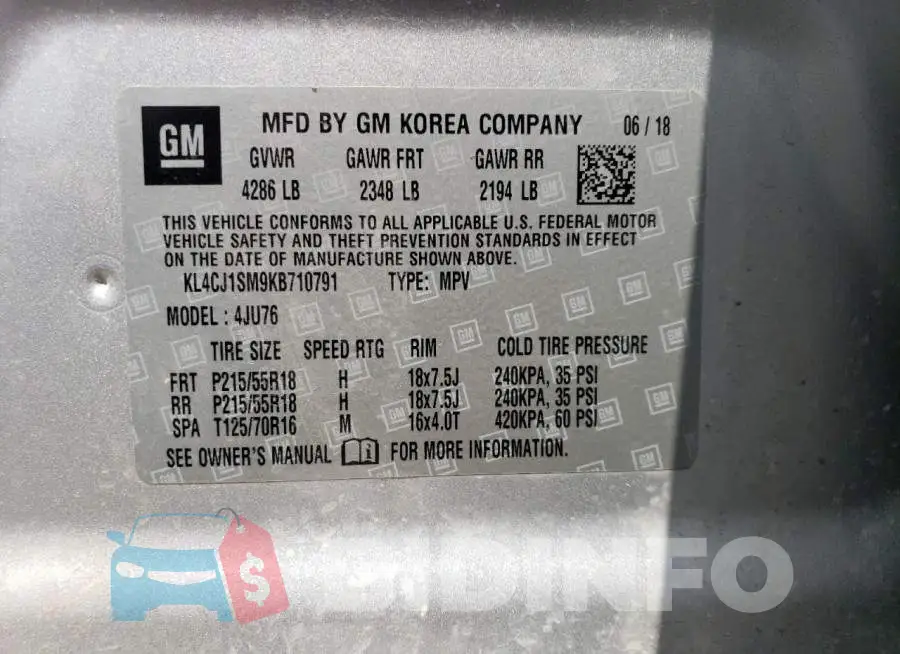 KL4CJ1SM9KB710791 Photo# 14
