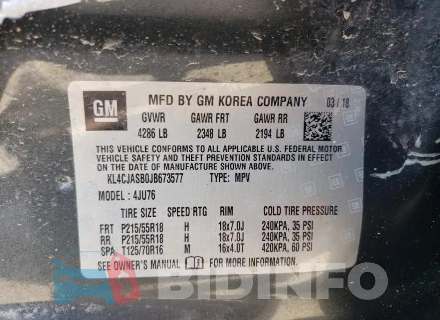 KL4CJASB0JB673577 Photo# 13