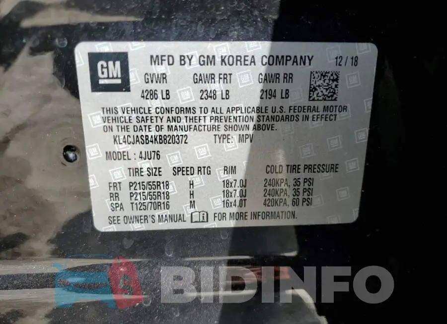 KL4CJASB4KB820372 Photo# 13