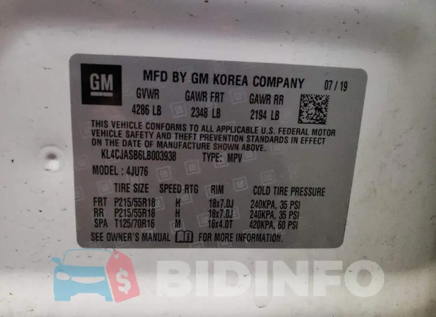 KL4CJASB6LB003938 Photo# 13