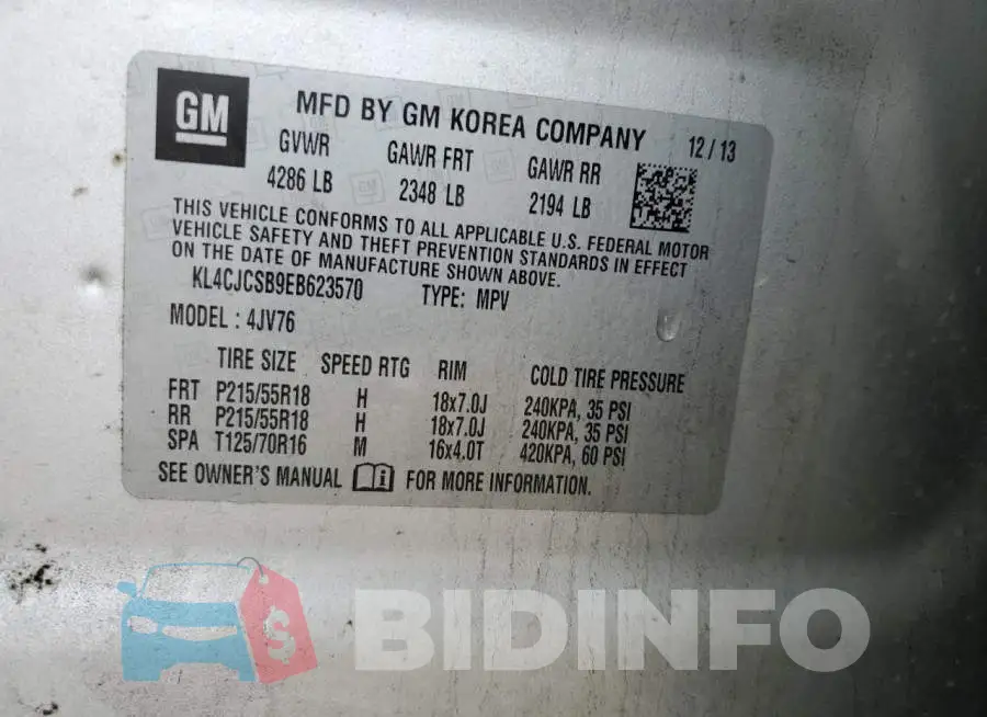 KL4CJCSB9EB623570 Photo# 13