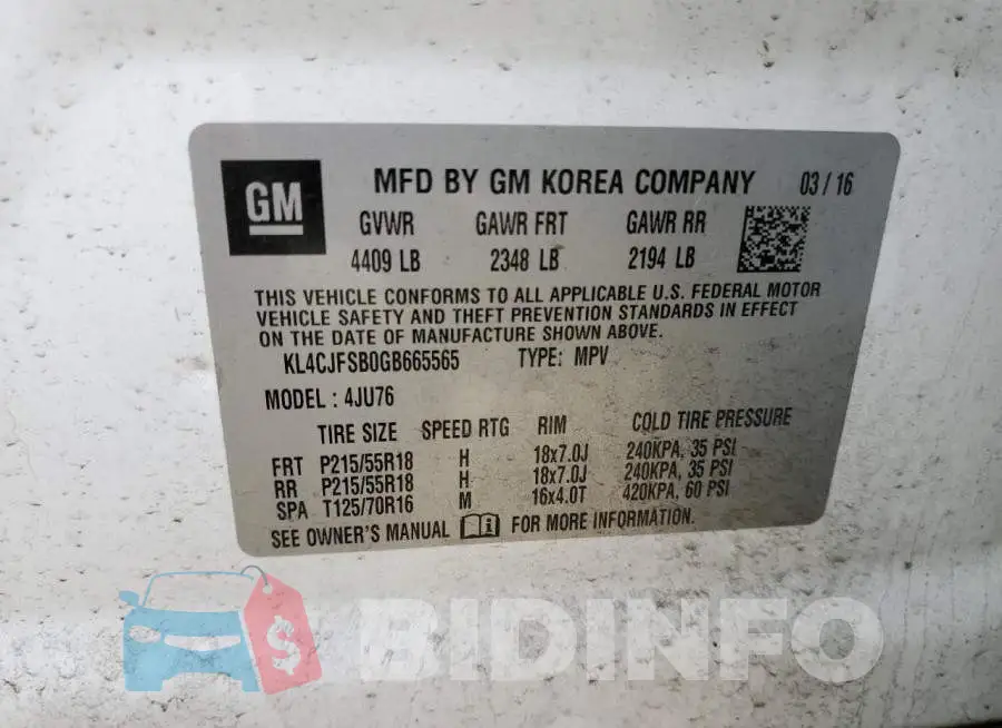 KL4CJFSB0GB665565 Photo# 13