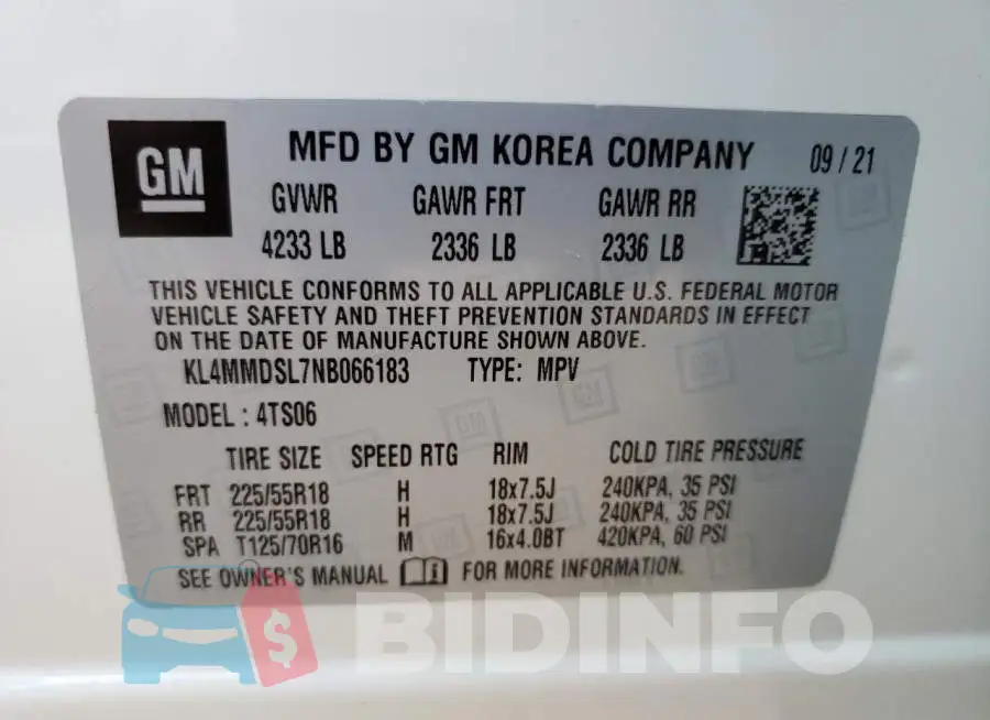 KL4MMDSL7NB066183 Photo# 13