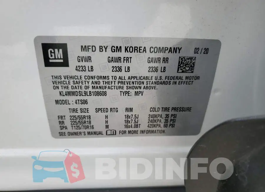 KL4MMDSL9LB108608 Photo# 13