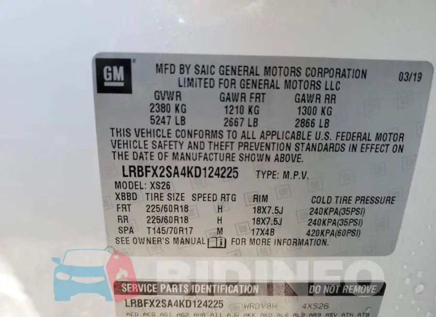 LRBFX2SA4KD124225 Photo# 13