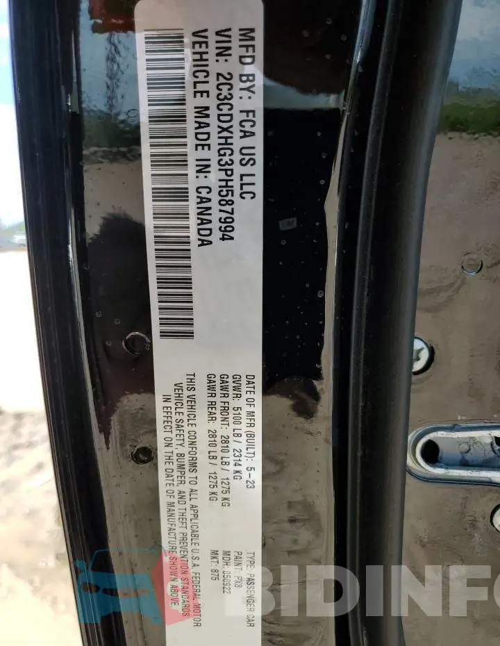2C3CDXHG3PH587994 Photo# 12