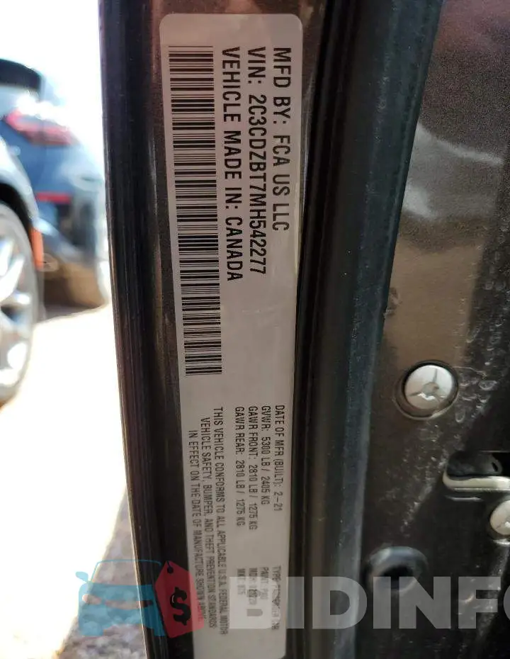 2C3CDZBT7MH542277 Photo# 12