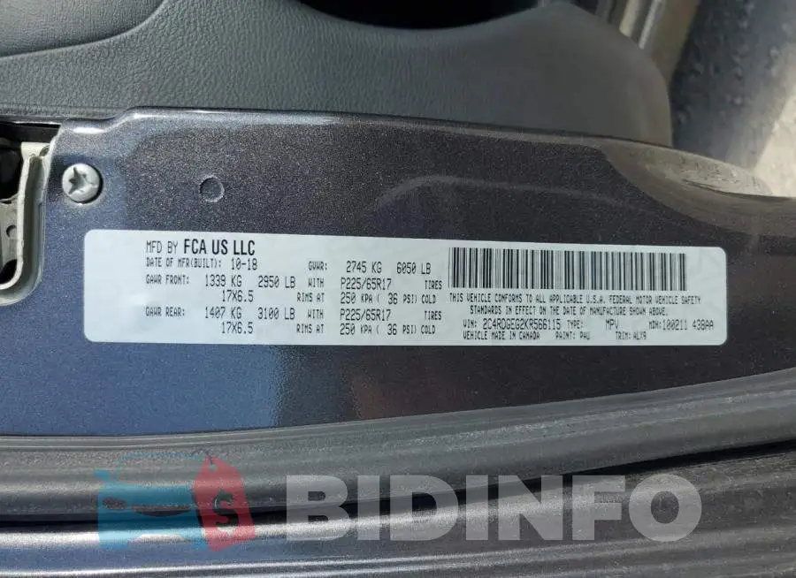 2C4RDGEG2KR566115 Photo# 13