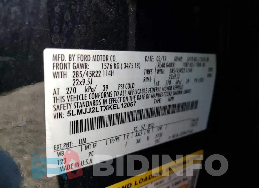5LMJJ2LTXKEL12067 Photo# 13