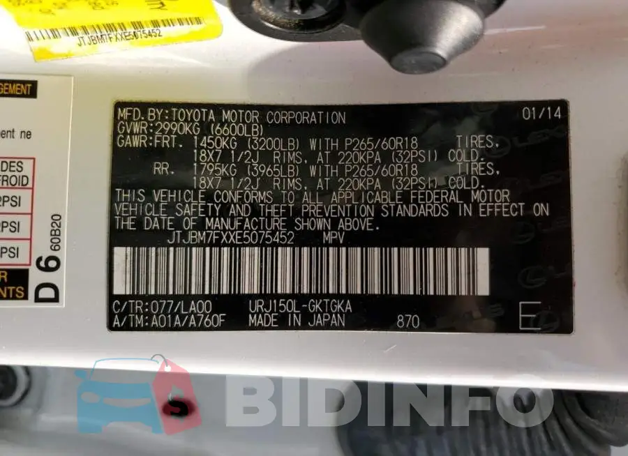 JTJBM7FXXE5075452 Photo# 13