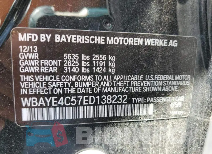 WBAYE4C57ED138232 Photo# 12