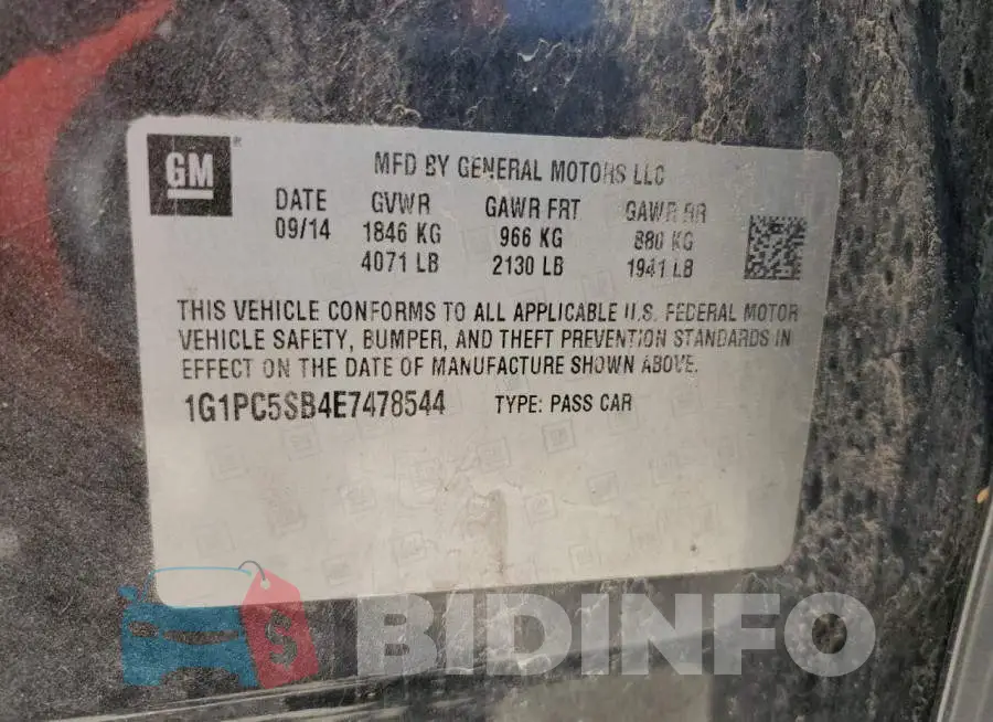 1G1PC5SB4E7478544 Photo# 12