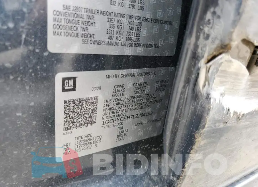 1GCPYCEH7LZ264193 Photo# 13