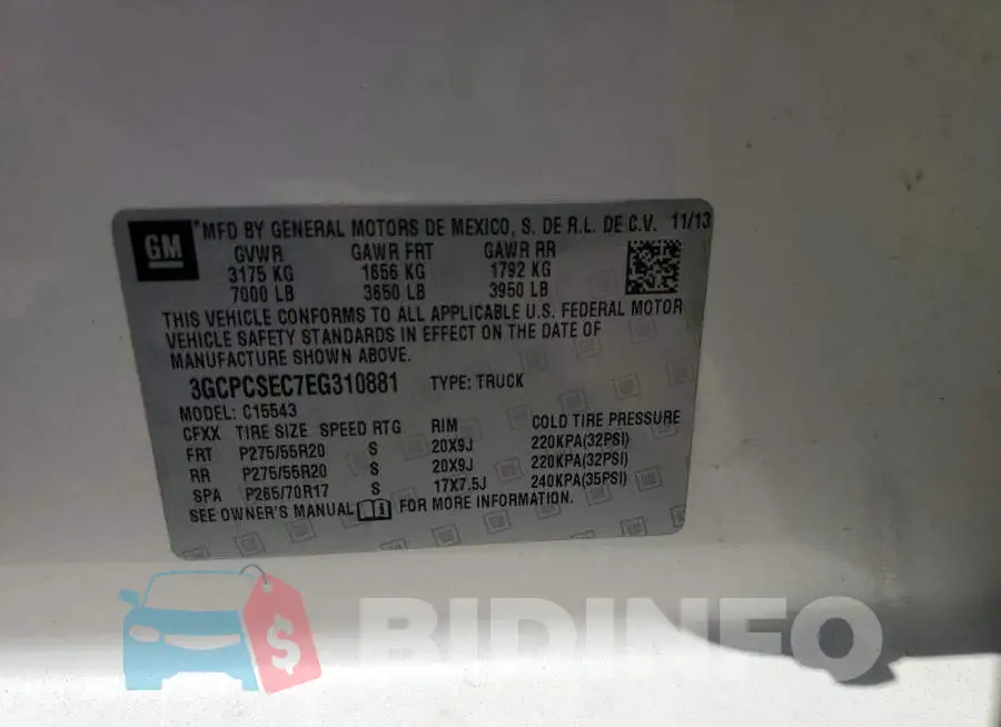 3GCPCSEC7EG310881 Photo# 12