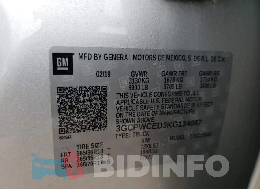 3GCPWCED3KG134087 Photo# 13