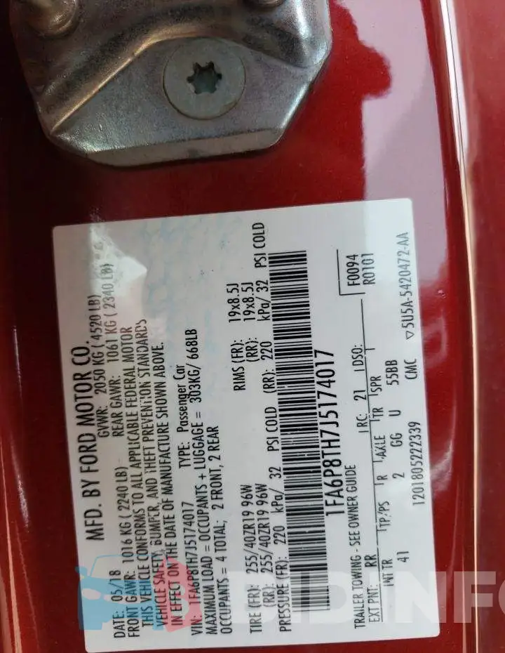 1FA6P8TH7J5174017 Photo# 12