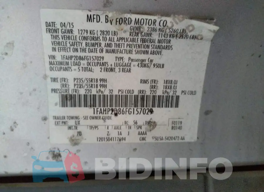 1FAHP2D86FG157029 Photo# 12