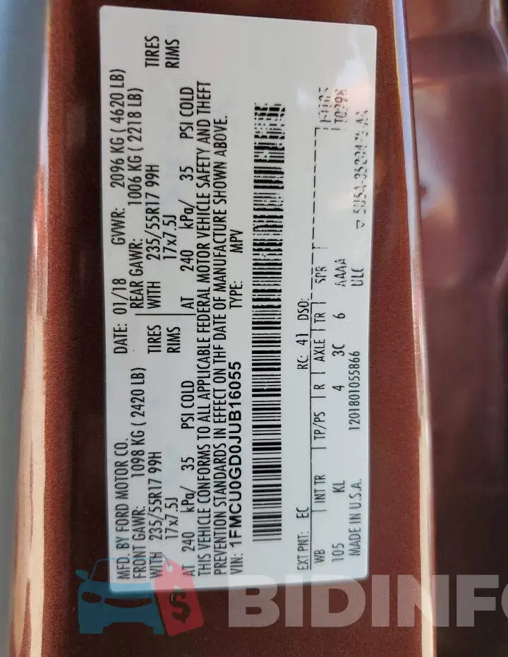 1FMCU0GD0JUB16055 Photo# 13