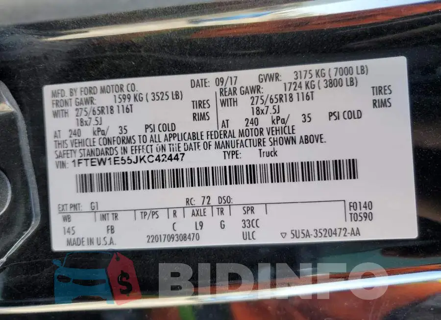1FTEW1E55JKC42447 Photo# 13