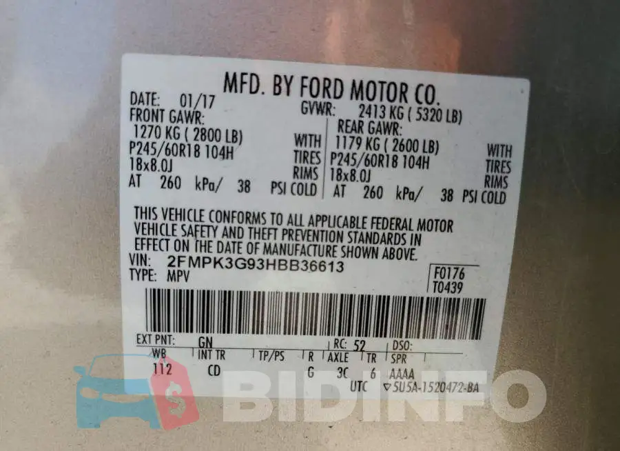 2FMPK3G93HBB36613 Photo# 13