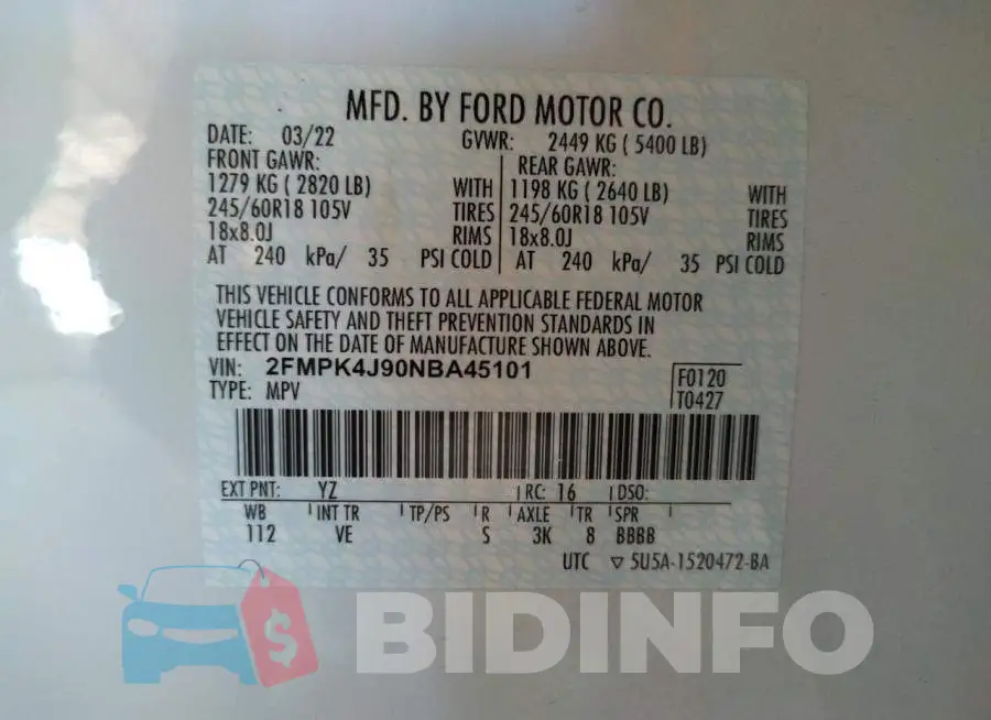 2FMPK4J90NBA45101 Photo# 12