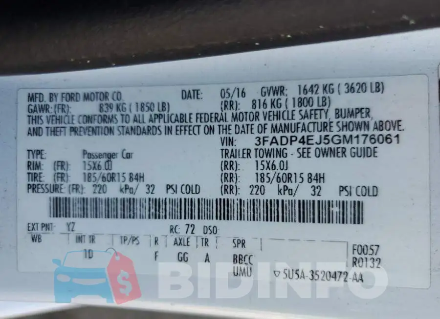 3FADP4EJ5GM176061 Photo# 12
