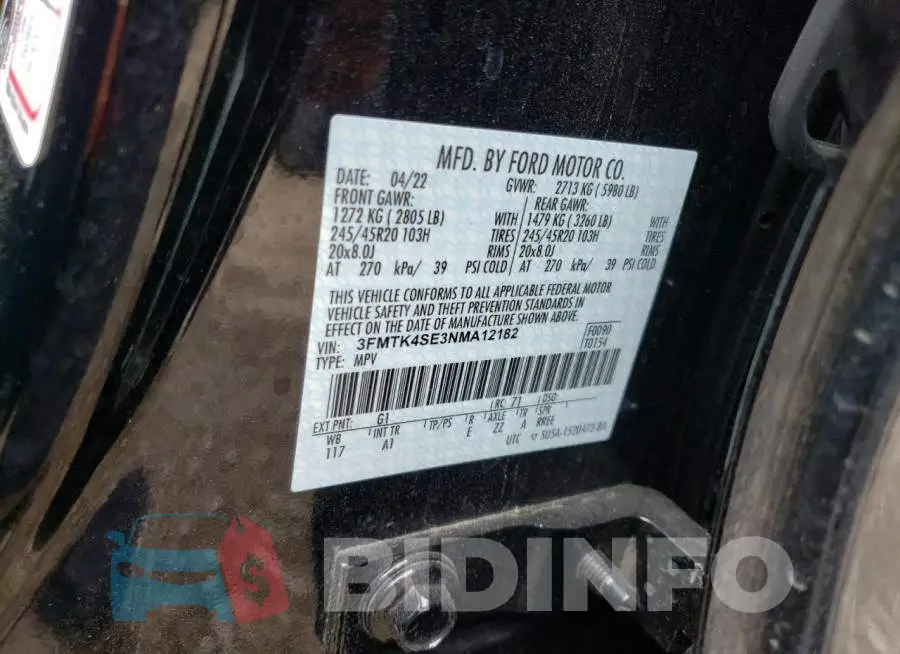 3FMTK4SE3NMA12182 Photo# 12