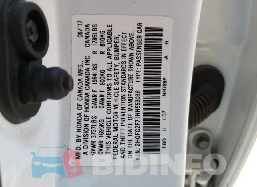 2HGFC2F71HH553038 Photo# 12