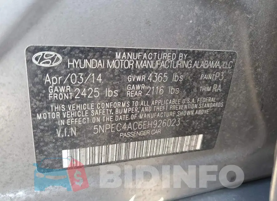 5NPEC4AC6EH926023 Photo# 13