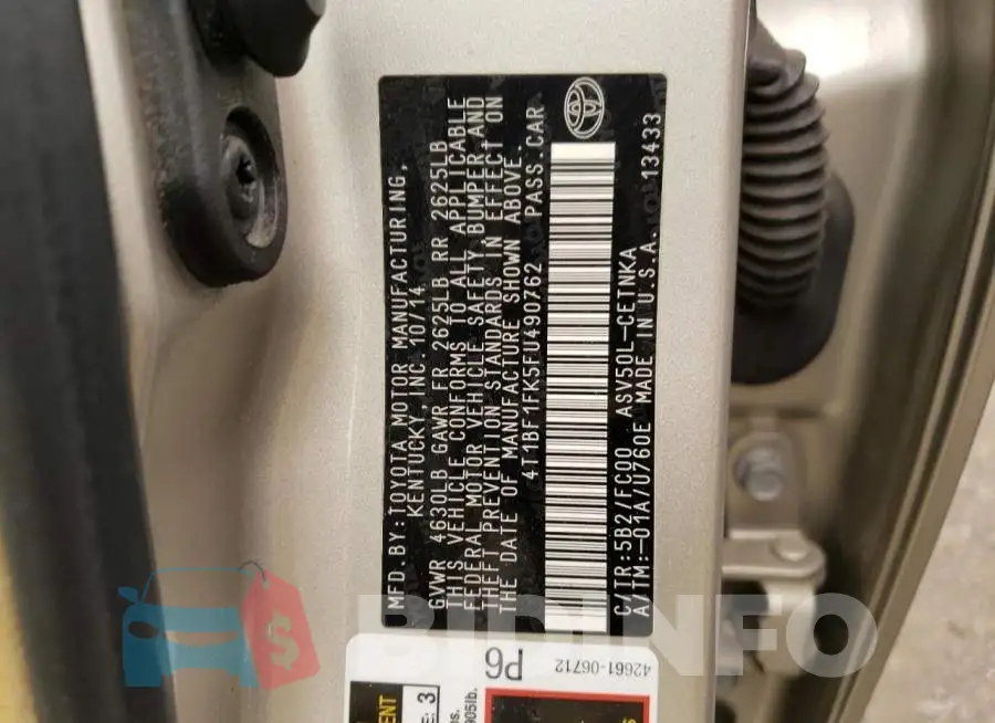 4T1BF1FK5FU490762 Photo# 12