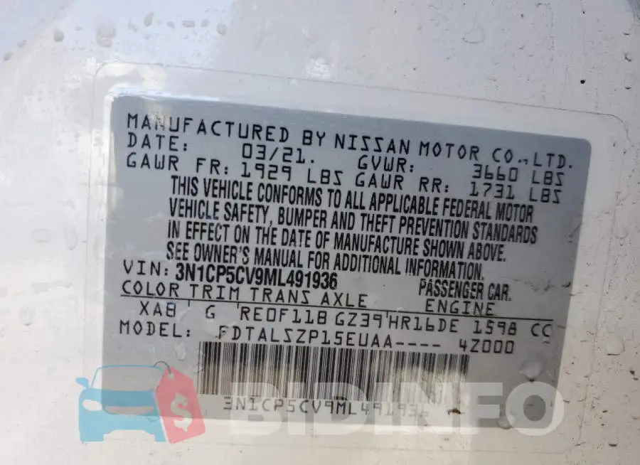 3N1CP5CV9ML491936 Photo# 14