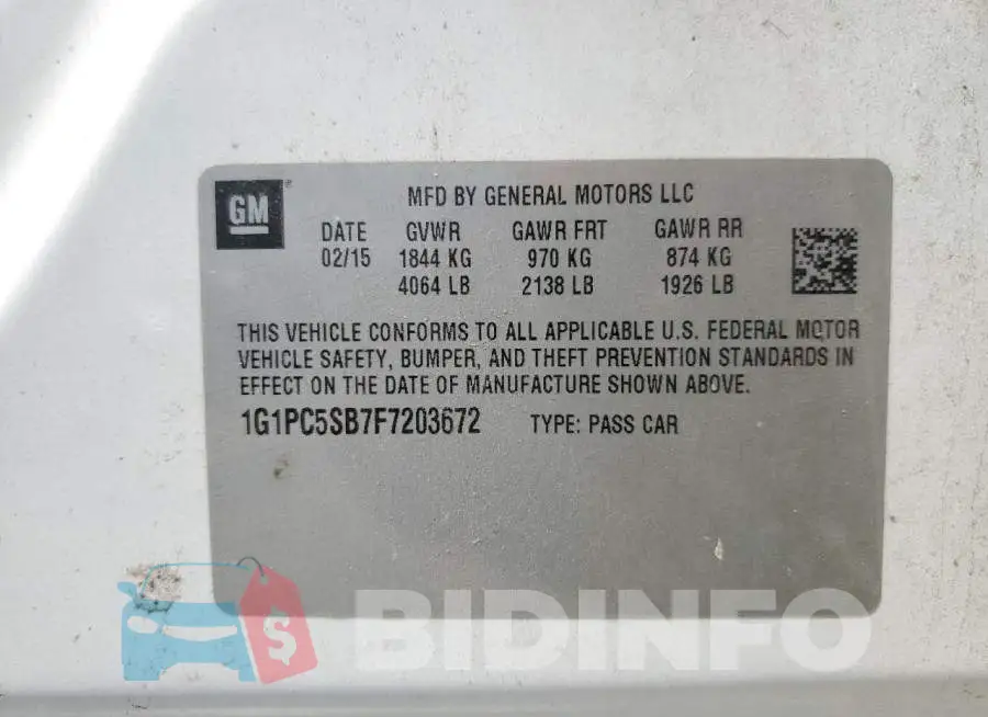 1G1PC5SB7F7203672 Photo# 12