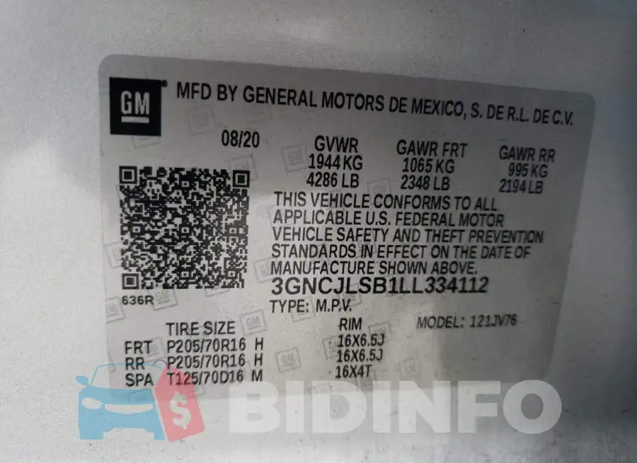 3GNCJLSB1LL334112 Photo# 13