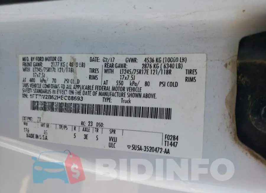 1FT7W2B62HEC88693 Photo# 12