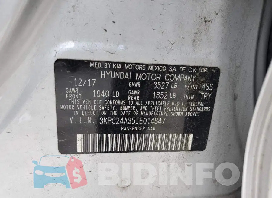 3KPC24A35JE014847 Photo# 12