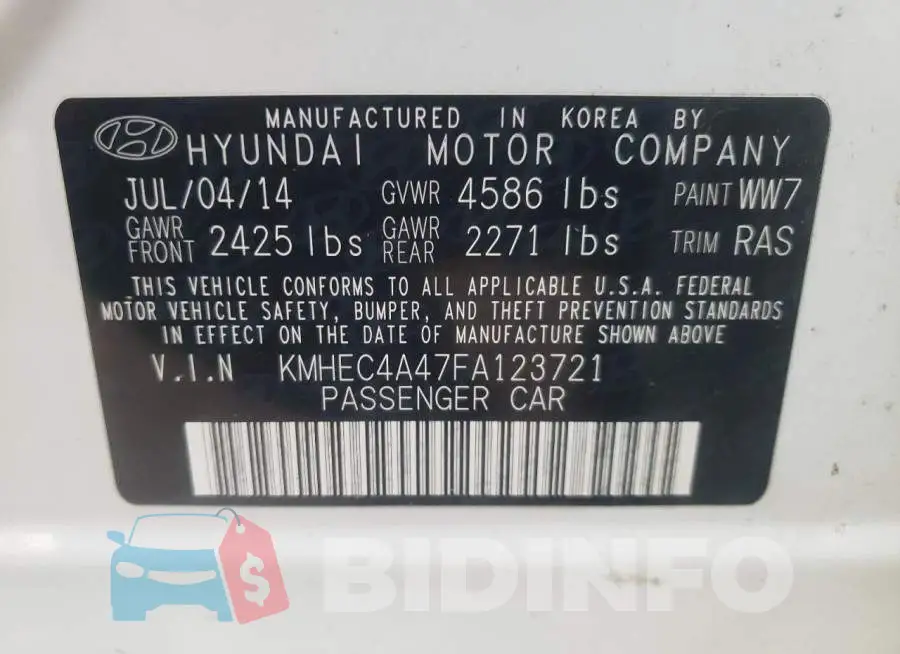 KMHEC4A47FA123721 Photo# 12
