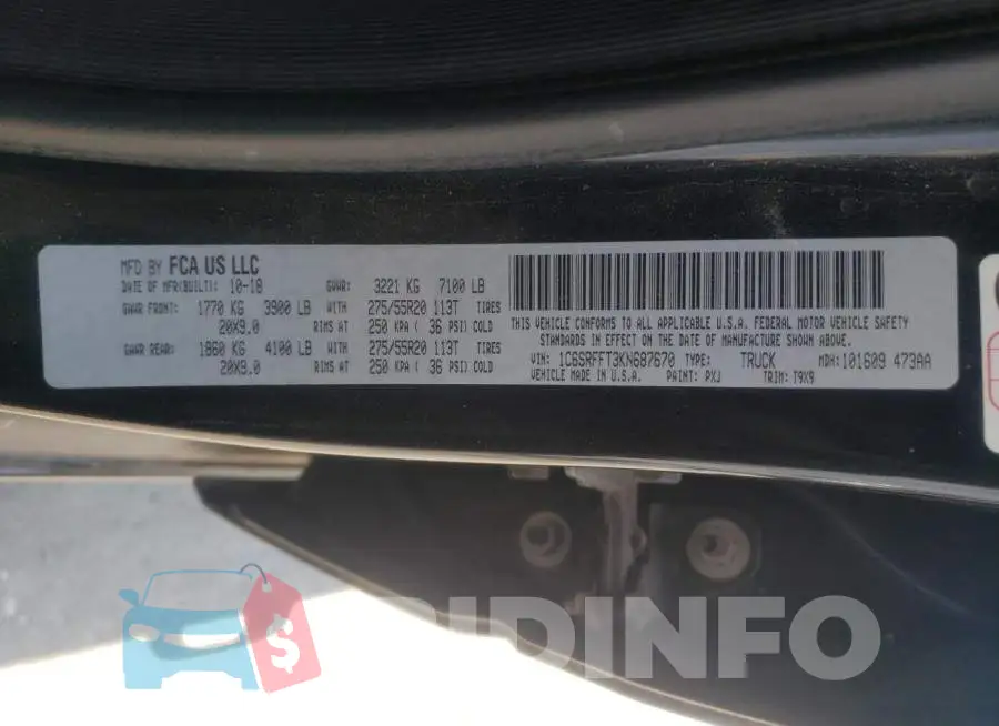 1C6SRFFT3KN687670 Photo# 13