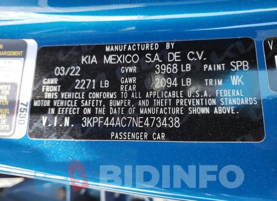 3KPF44AC7NE473438 Photo# 12