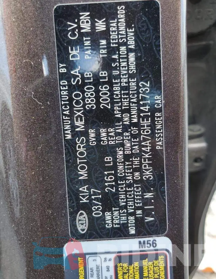 3KPFK4A76HE141732 Photo# 13