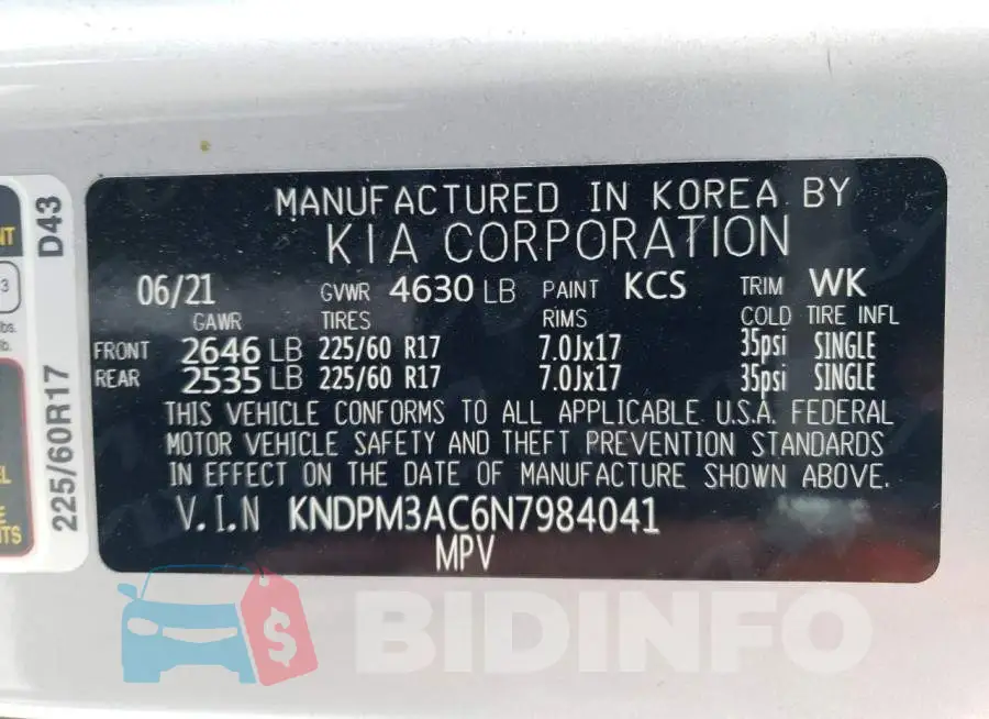 KNDPM3AC6N7984041 Photo# 13